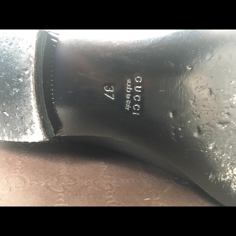 Gucci Black Leather Interlocking G Sachalin Pull-on Riding Boots Sz 7 US / 37 EU - Picture 14 of 16
